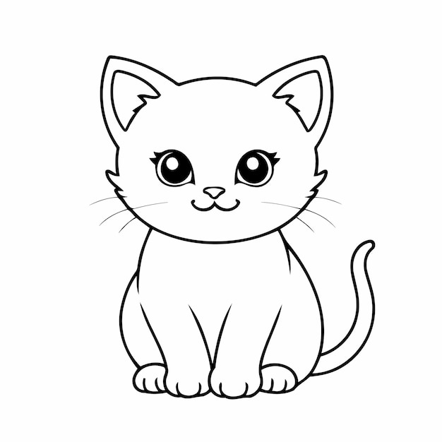 Simple kitten for children page