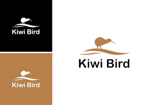 simple kiwi fish bird logo design