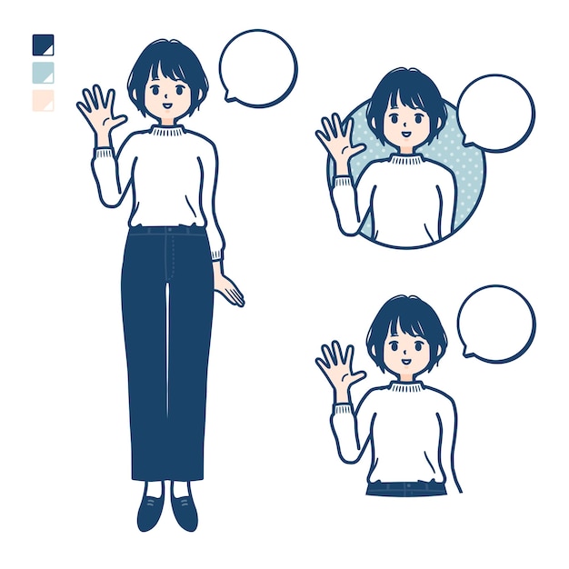 Simple Knit womanGreeting