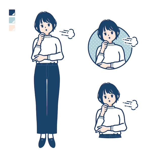 Simple knit womansigh