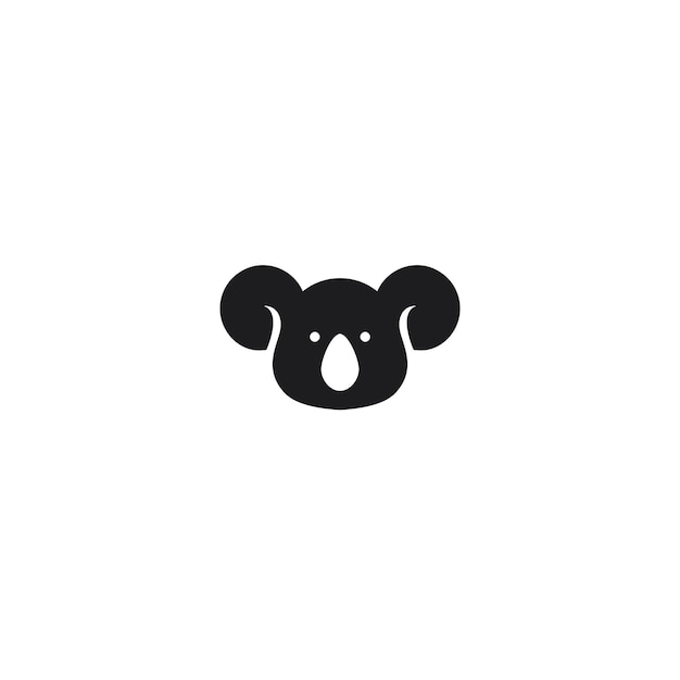 Simple koala head logo vector icon illustration