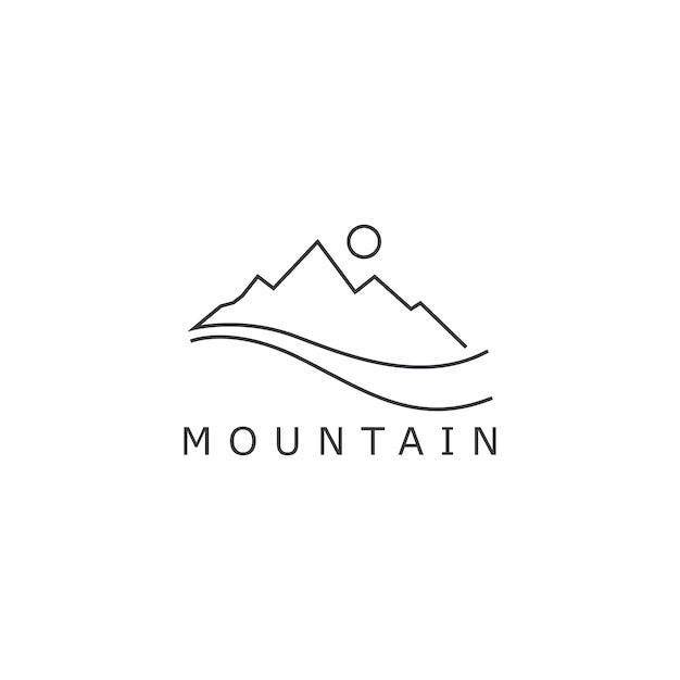 Простой пейзажный рисунок горного логотипа