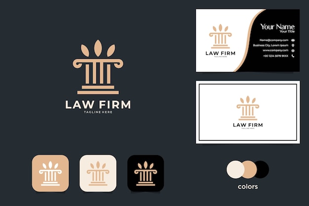 ベクトル シンプルな法律事務所のロゴデザインと名刺