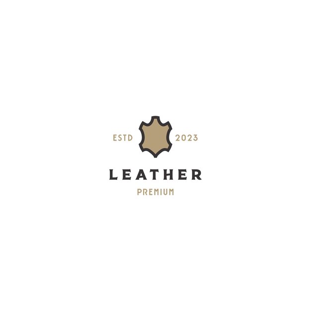 Simple leather icon logo template