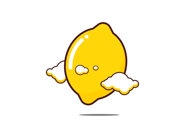 Vector simple lemon with cloud and shadow