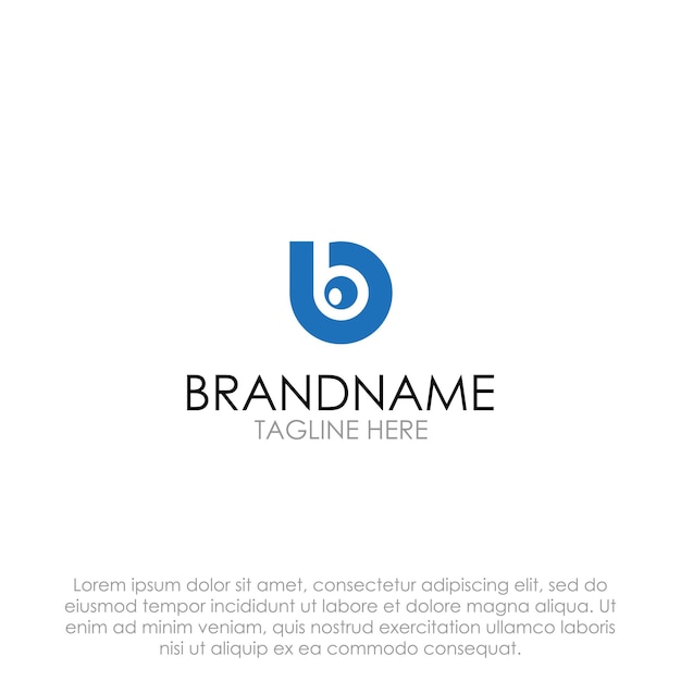 simple letter b and eye on circle flat logo vector