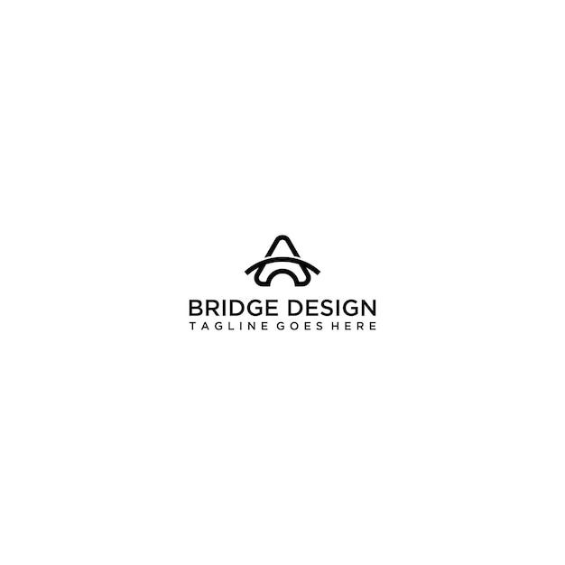 simple letter A bridge symbol vector icon logo design