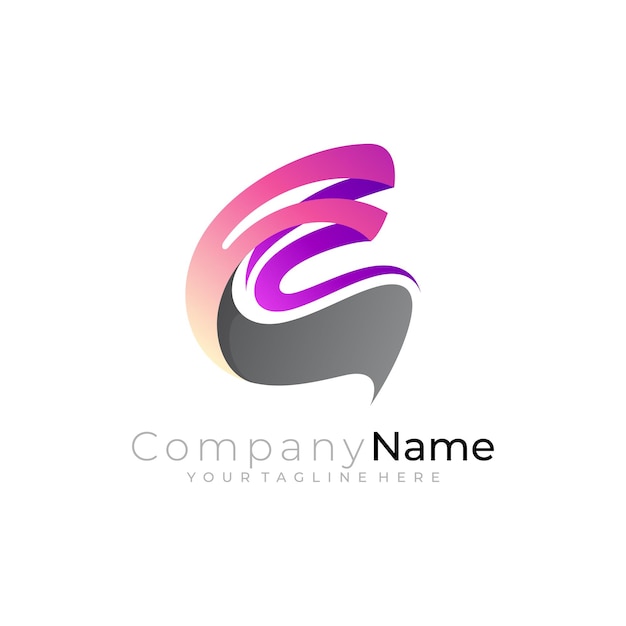 Vector simple letter c logo vector modern c logo template 3d style