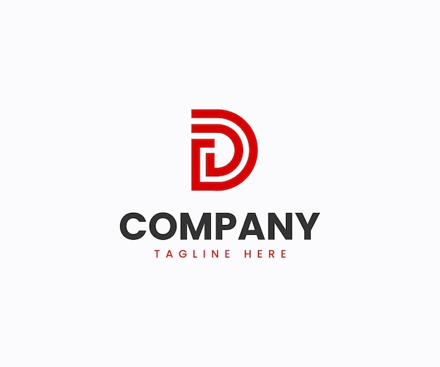 Simple letter D logo design vector template