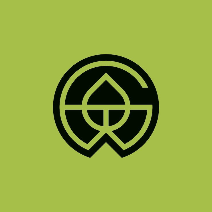 Vector simple letter gt or tg nature monogram logo