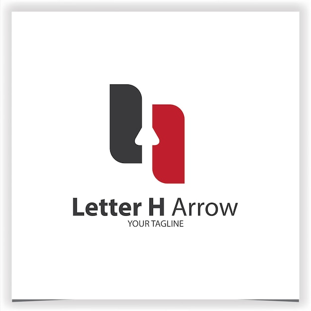 Vettore semplice lettera h freccia logo premium elegante modello vettoriale eps 10