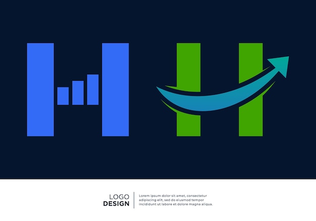 Простой дизайн логотипа с буквой H для маркетинга финансовых инвестиций