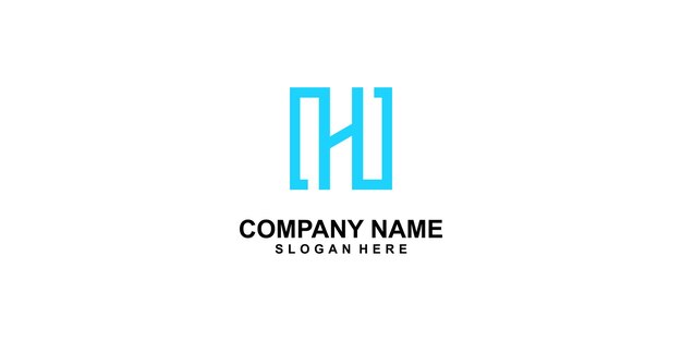 シンプルなH文字のロゴデザインと現代的なコンセプトビルディング H文字のプレミアムベクトル