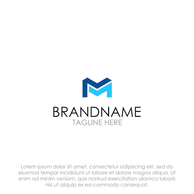 simple letter m flat logo vector