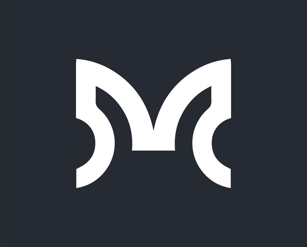 simple letter m logo on a black background