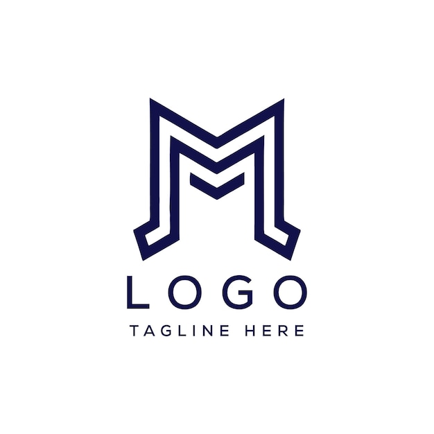 シンプルな文字Mのロゴ