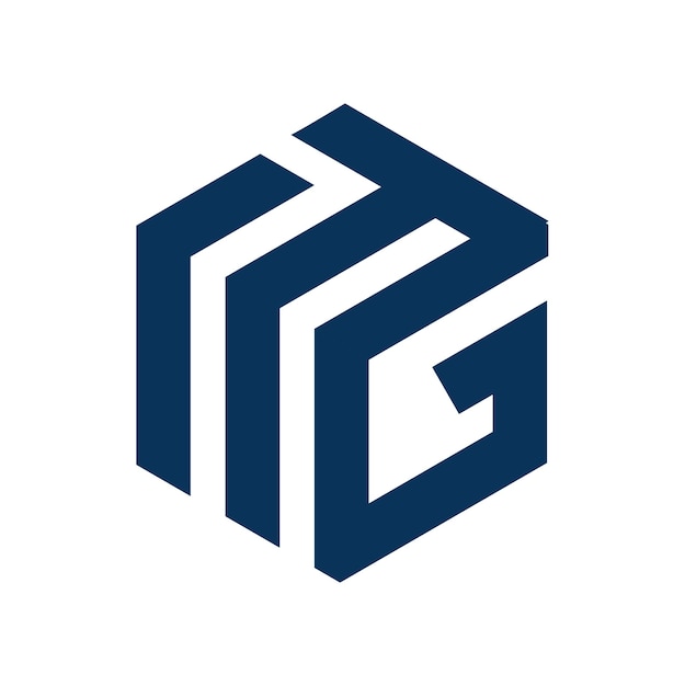 Simple letter mg hexagon logo design ilustration premium vector