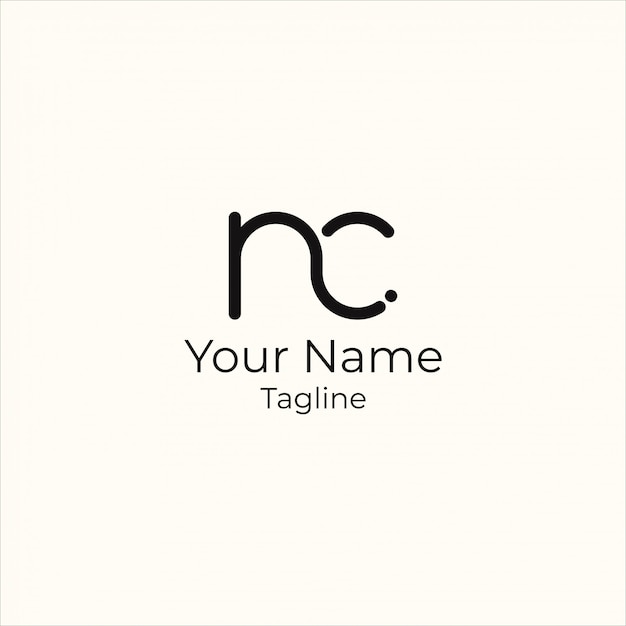 Vector simple letter nc initial logo design