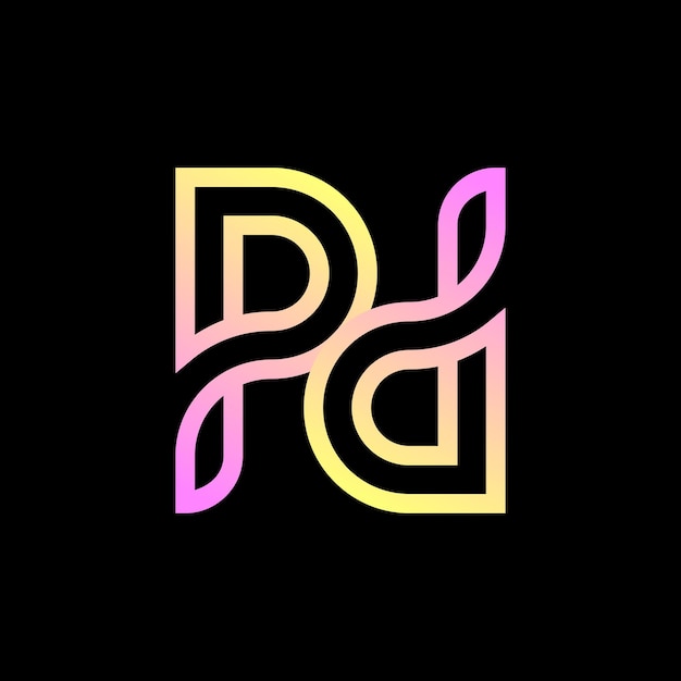 Simple letter PD logo design