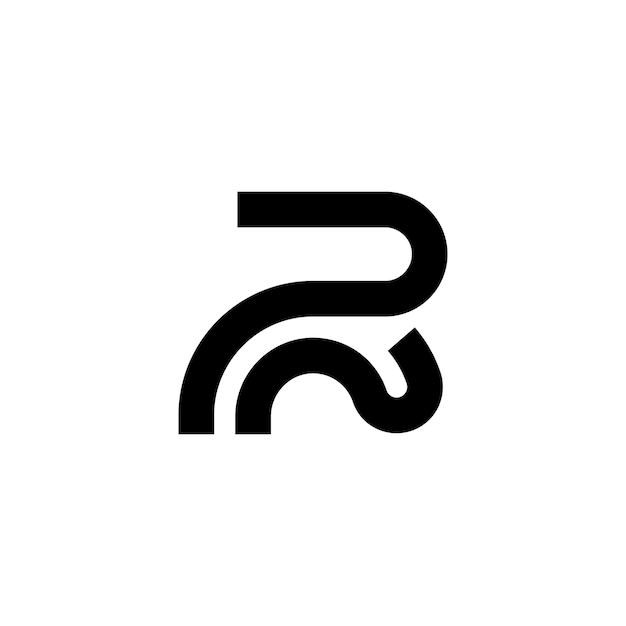 シンプルな文字 R ロゴ デザイン テンプレート