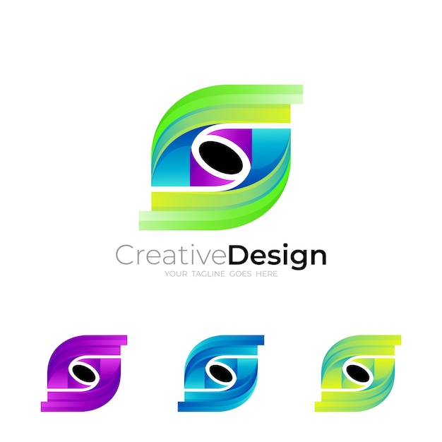 간단한 문자 S 로고 디자인 템플릿 현대적인 스타일