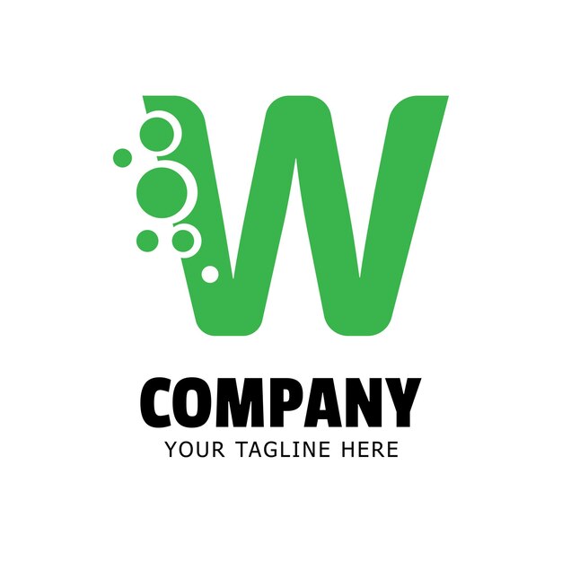 Simple letter w logo for company and business vector