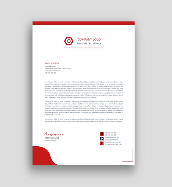 Simple letterhead template design free vector