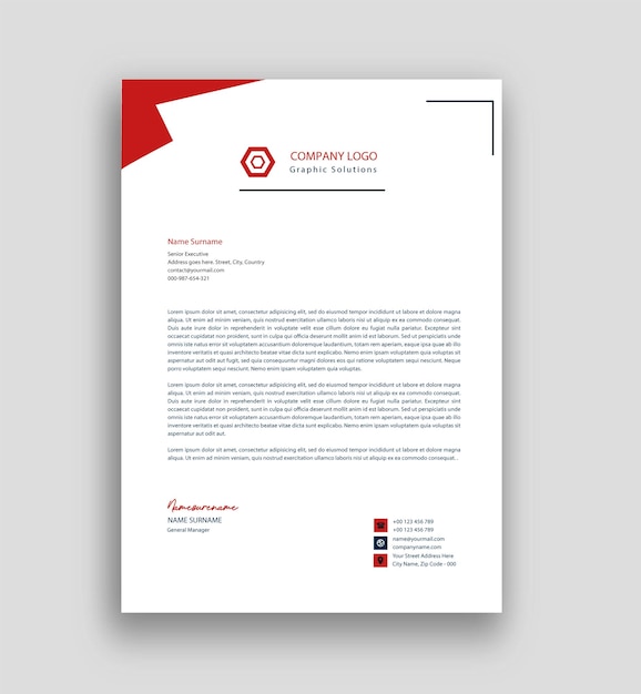 Simple letterhead template design free vector