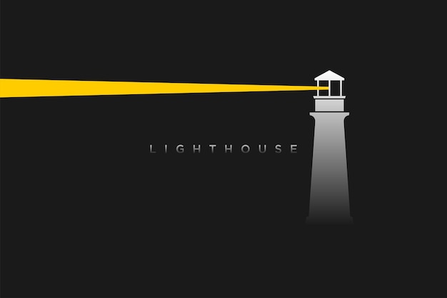 Simple lighthouse searchlight beacon beach tower logo ontwerp inspiratie