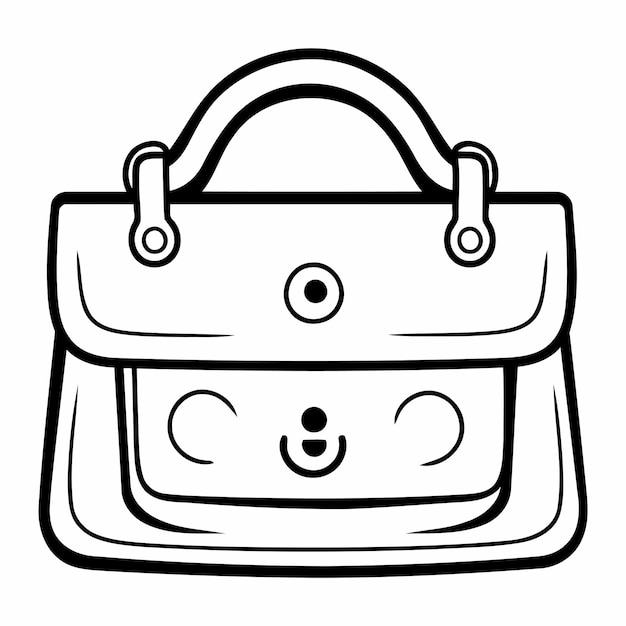 Simple line art a cute purse in vector style