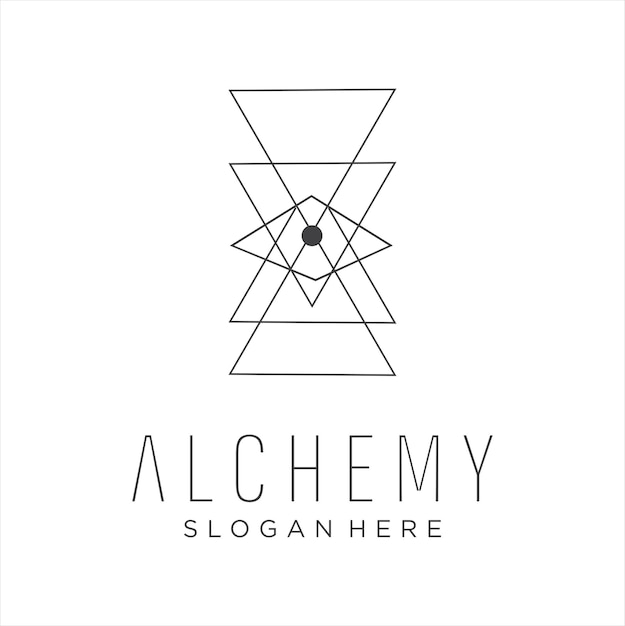 Simple Line Art eye Alchemy Logo-ontwerp