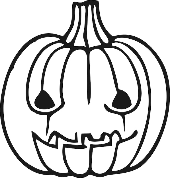 ハロウィンかぼちゃのシンプルな線画