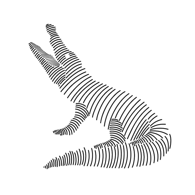 Simple line art illustration of a crocodile 2
