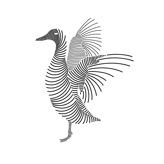 Simple line art illustration of a duck 1