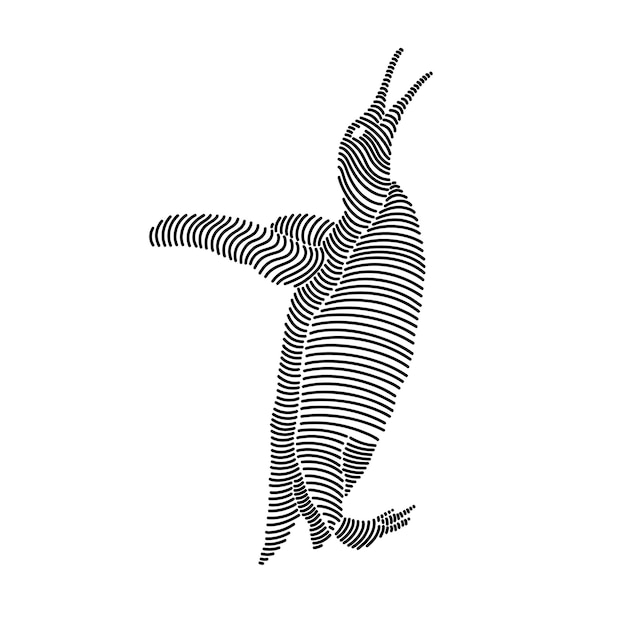 Vector simple line art illustration of a penguin 2