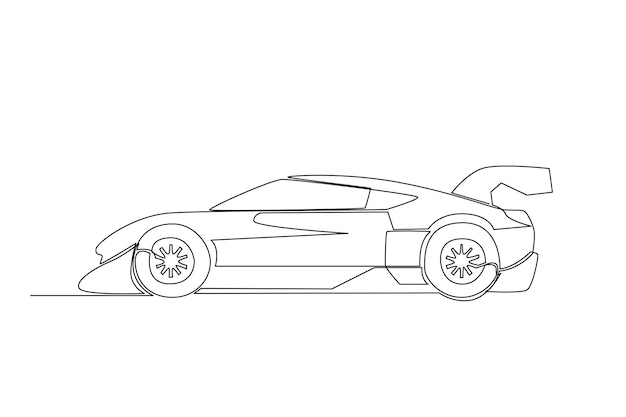 Racing car sketch lines Royalty Free Vector Image