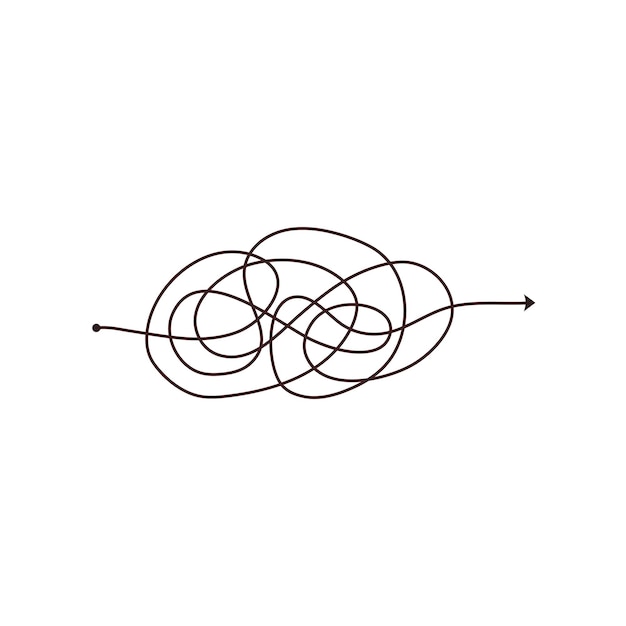 Simple line and complex easy way Scribble doodle chaos mindset Problem solving difficult line