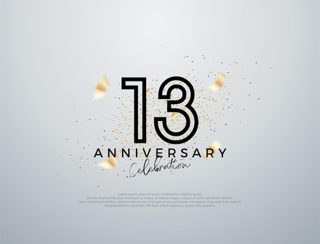 Simple line design for 13th anniversary celebration Premium vector for poster banner celebration greeting