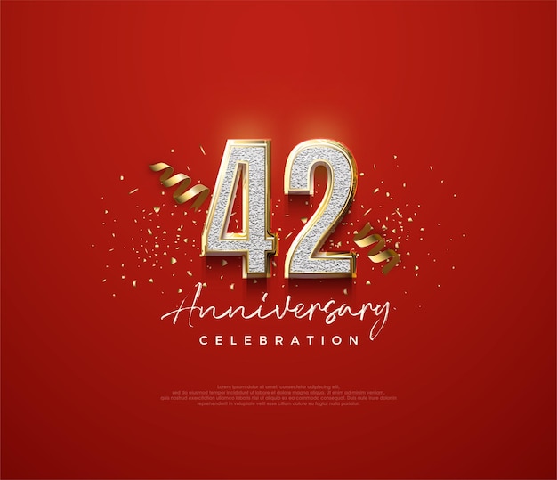 Simple line design for 42nd anniversary celebration premium vector for poster banner celebration greeting