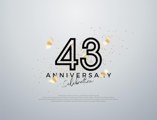 Simple line design for 43rd anniversary celebration Premium vector for poster banner celebration greeting