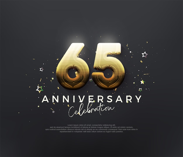 Simple line design for 65th anniversary celebration Premium vector for poster banner celebration greeting