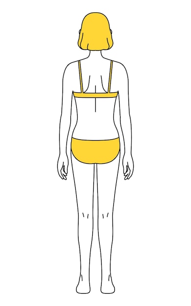Простой рисунок линии женщины в купальнике