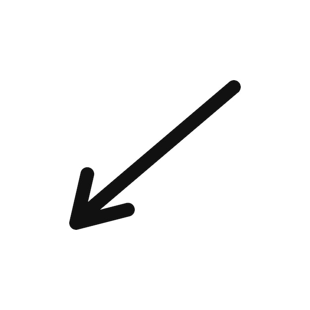 単純な手描きの黒い矢印
