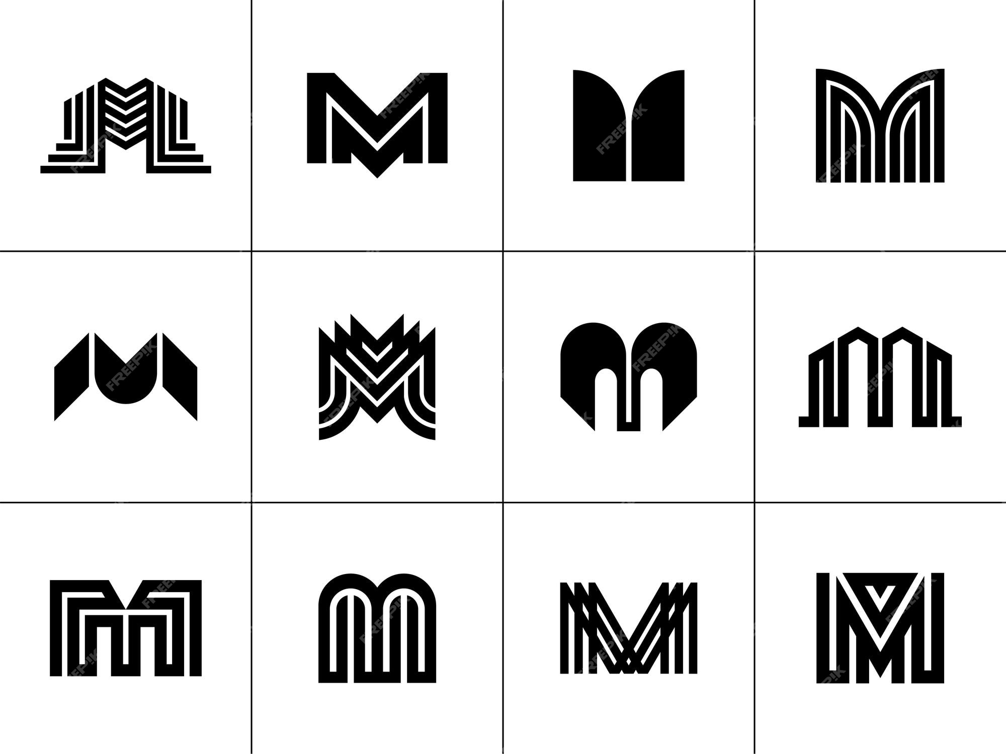 Monogram Am  Logo design set, Monogram logo design, Text logo design