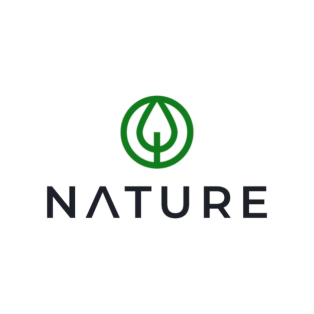 Design del logo della natura dalla linea semplice