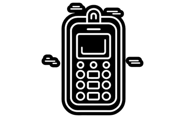 Simple Line of Cell Phone Vector IconMobile Phone Line IconVector Smart Phone Outline Icon Symbol
