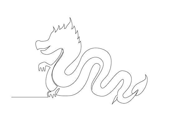 a simple line and one line concept of Chinese new year. Illustration of lunar year china.