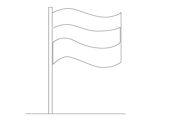 Simple line of Russia. Continuous line one line concept of culture building map flag fashion Russia