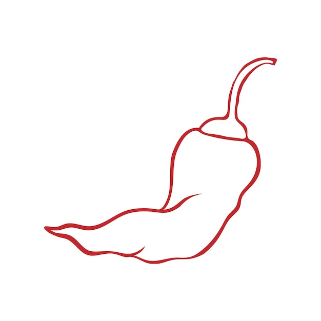 Simple linear icon of chili pepper pod