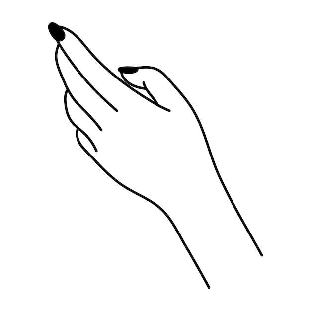 Simple linear icon of female hand